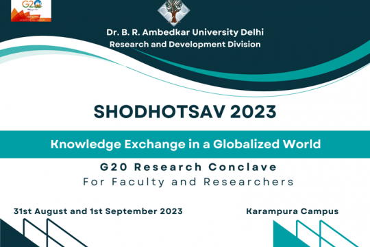 G20 Research Conclave for Faculty and Researchers On Knowledge Exchange in a Globalized World 31st August 2023