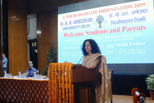Dr. B.R. Ambedkar University Delhi (AUD) conducted an orientation programe for newly admitted students of all Under Graduate programme on 01.08.2019.
