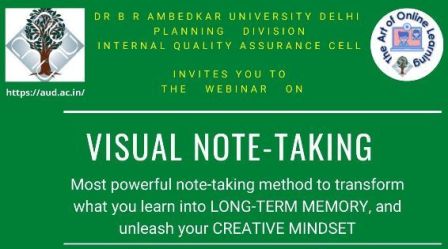 Online Workshop on Visual Note-Taking on 22 September 2020, Time = 11 am to 12:30 pm (IST)