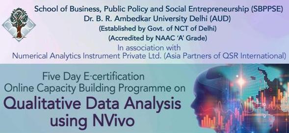 5 Day Online Capacity Building Programme Qualitative Data Analysis using Nvivo for research scholars and faculty members
