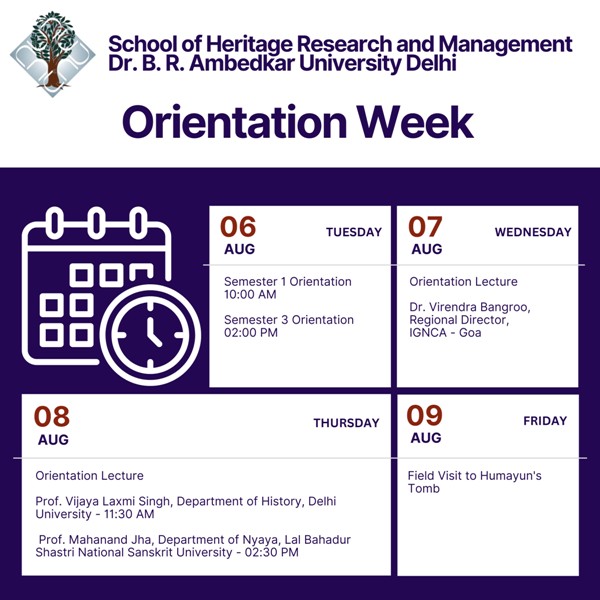 Orientation Week School of Heritage Research and Management (SHRM)