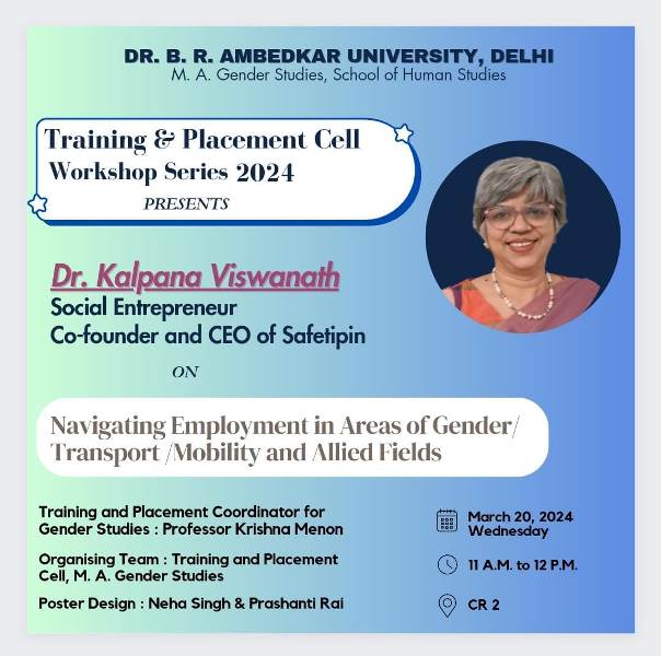 Invitation for Navigating Employment Opportunities in Areas of Gender and Transport/ Mobility and Allied Fields