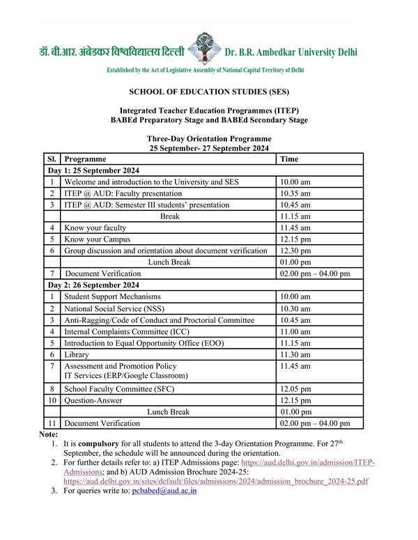 ITEP Orientation Programme