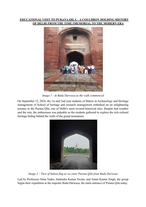 Archaeological Visit to Purana Qila 12.09.24.