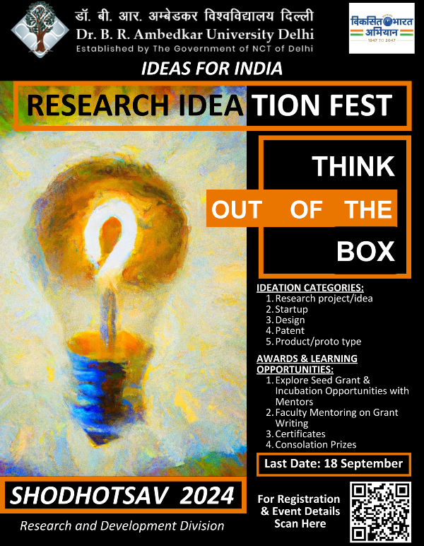 Call for 'Ideas for India - Research Ideation Fest'