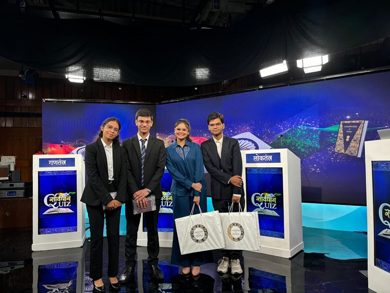 Jayesh Tripathi and Kanika Sharma (2nd year, BA, Law and Politics) won third place in the constitutional quiz organised by the Parliament