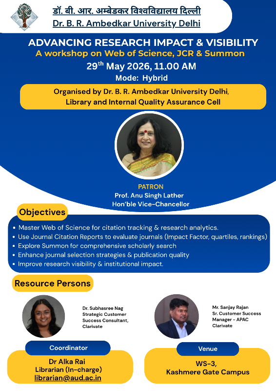 Advancing Research Impact and Visibility: A workshop on WoS, JCR and Summon