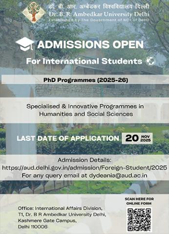 Foreign Students PhD Admissions 2025-26 | Last Date Extended til 30-11-2025