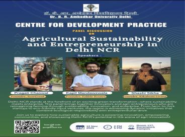 Agricultural Sustainability and Entrepreneurship in Delhi NCR