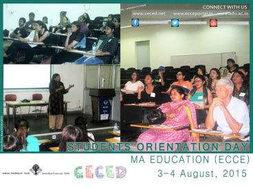 MA Education (ECCE) Students Orientation
