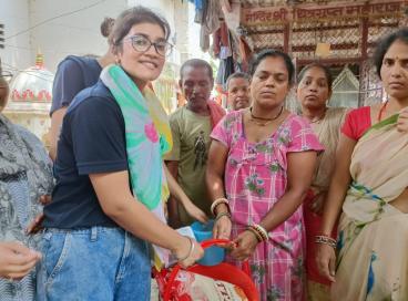 NSS volunteers, NCC cadets distributing relief material for the flood-affected people in Delhi during July 2023