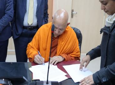 Signing of MOU with Mahabodhi International Meditation Centre Ladakh