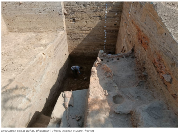 SHRM Archaeology students from BR Ambedkar University, Delhi, at the Bahaj excavation site