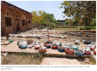 SHRM Archaeology students from BR Ambedkar University, Delhi, at the Bahaj excavation site