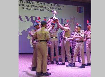 NCC COY won at the Combined Annual Training Camp (CATC 2024) in Volleyball & Line layout competition