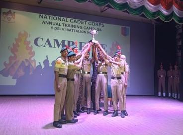 NCC COY won at the Combined Annual Training Camp (CATC 2024) in Volleyball & Line layout competition