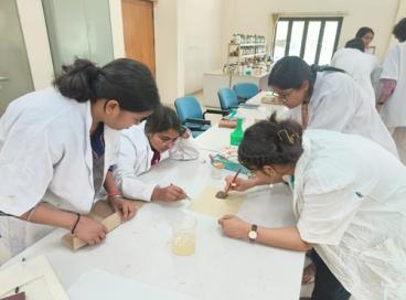 SHRM students participating at Painting Conservation training programme at NRLC Lucknow